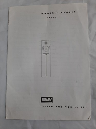 Owner manual per dm - owner's,